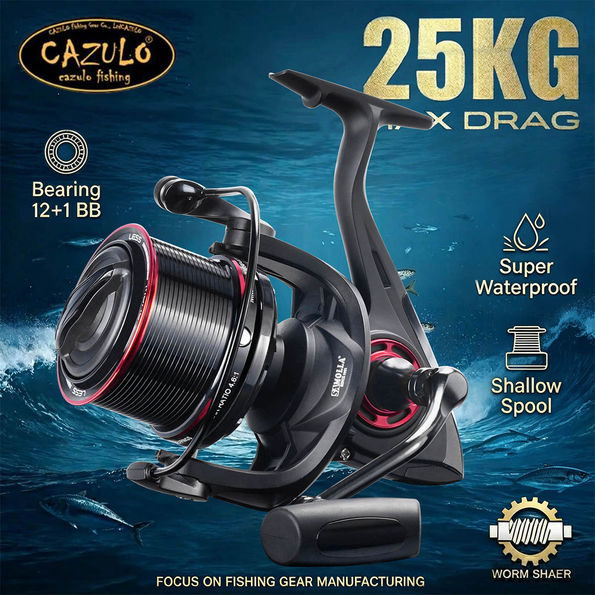 Daiwa Reel Bg - CAZULO Kołowrotek spinningowy do dalekich rzutów,